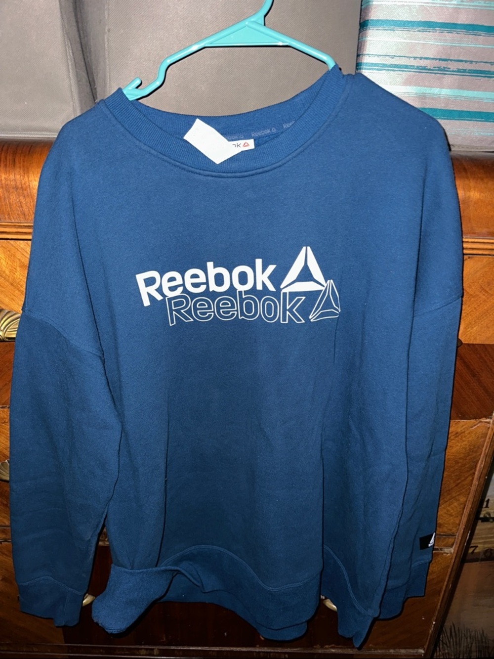 Reebok Navy Blue Logo Crew Sweatshirt
